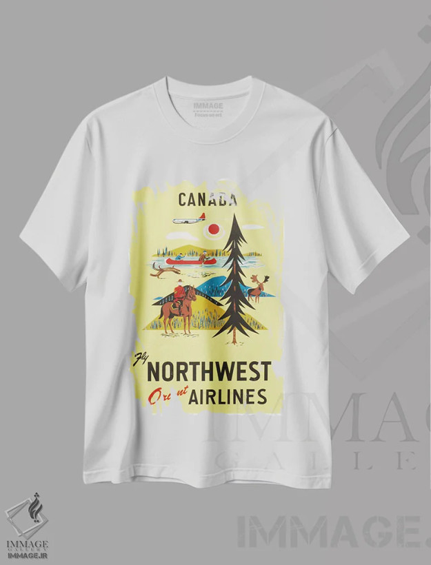تیشرت سفید طرح دار کانادا، تایپوگرافی اثر هنرمند ناشناس | فروشگاه ایماژ
