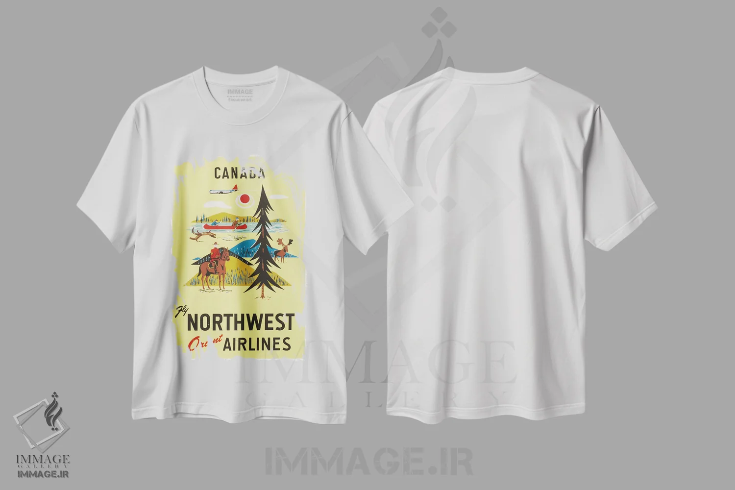 تیشرت سفید طرح دار کانادا، تایپوگرافی اثر هنرمند ناشناس | فروشگاه ایماژ