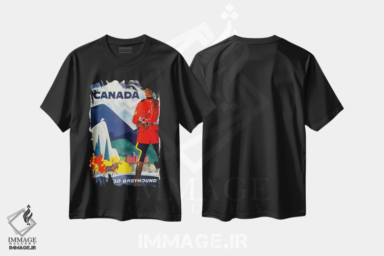 تیشرت مشکی طرح دار کانادا، تایپوگرافی اثر هنرمند ناشناس | فروشگاه ایماژ