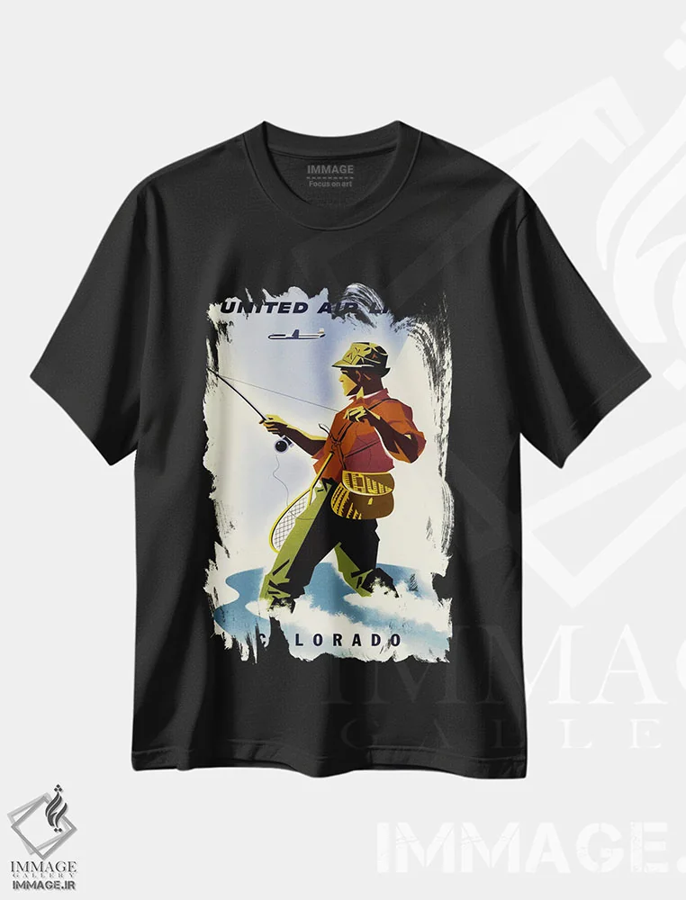 تیشرت مشکی طرح دار کلرادو، تایپوگرافی اثر هنرمند ناشناس | فروشگاه ایماژ