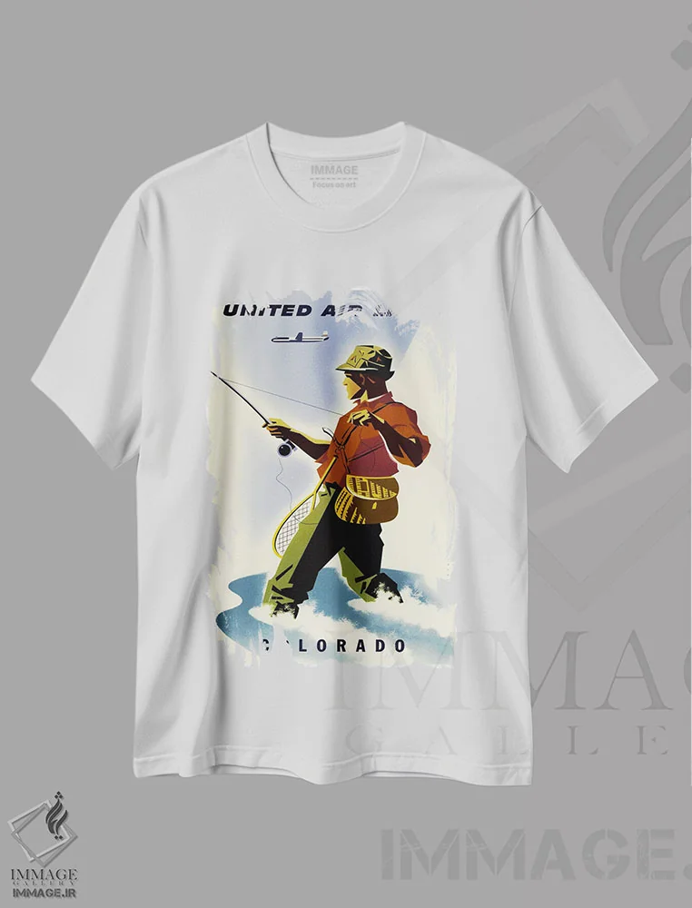 تیشرت سفید طرح دار کلرادو، تایپوگرافی اثر هنرمند ناشناس | immage.ir
