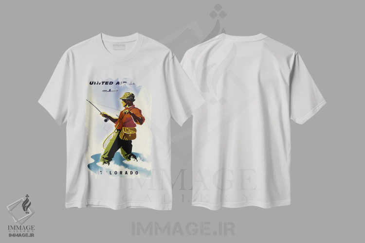 تیشرت سفید طرح دار کلرادو، تایپوگرافی اثر هنرمند ناشناس | immage.ir