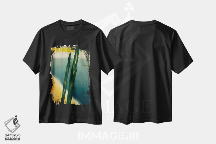 تیشرت مشکی طرح دار کریمه، تایپوگرافی اثر هنرمند ناشناس | فروشگاه ایماژ