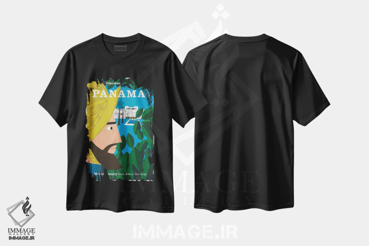 تیشرت مشکی طرح دار آثار هنرمند ناشناس - immage.ir