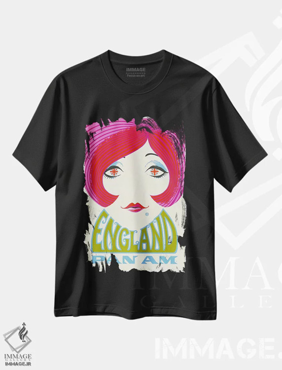 تیشرت مشکی طرح دار انگلستان، تایپوگرافی اثر هنرمند ناشناس | immage.ir
