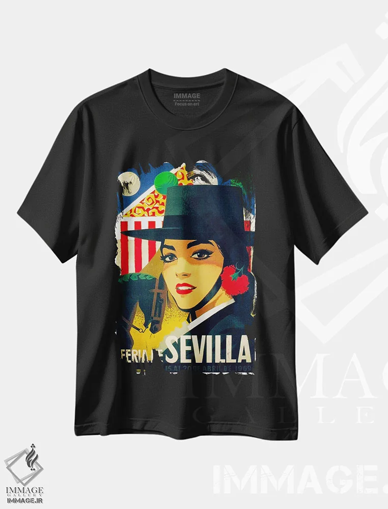 تیشرت مشکی طرح دار آثار هنرمند ناشناس - فروشگاه ایماژ