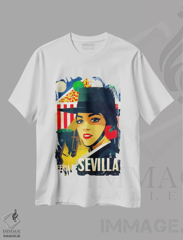 تیشرت سفید طرح دار آثار هنرمند ناشناس - immage.ir