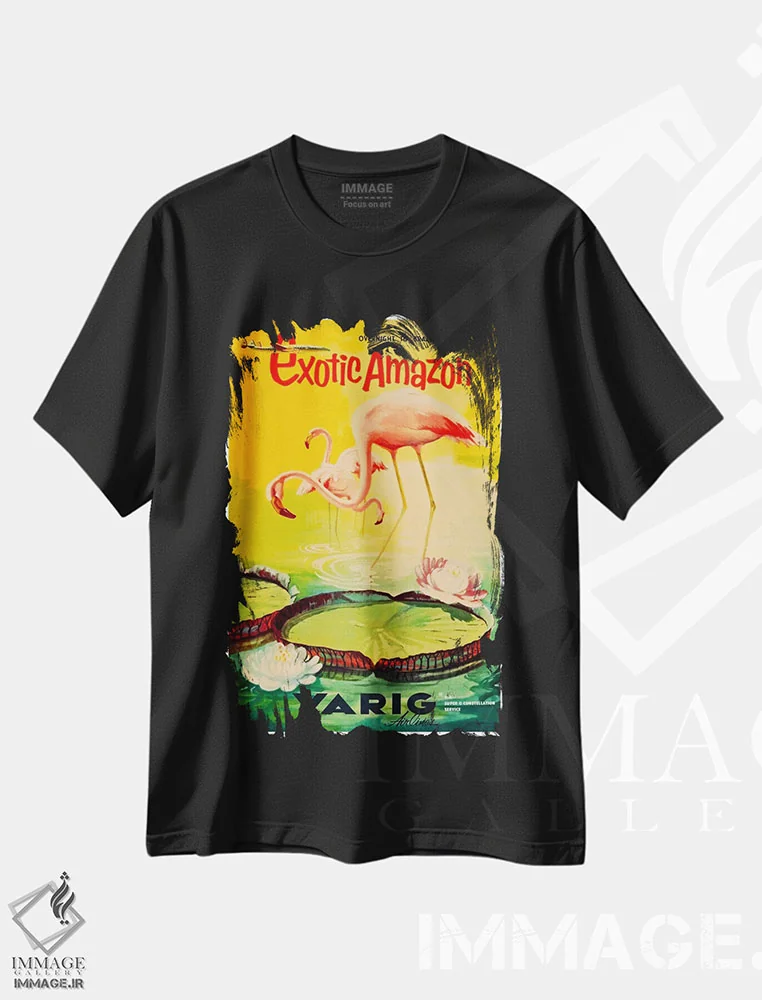 تیشرت مشکی طرح دار آمازون شگفت انگیز، تزئینی اثر هنرمند ناشناس | فروشگاه ایماژ