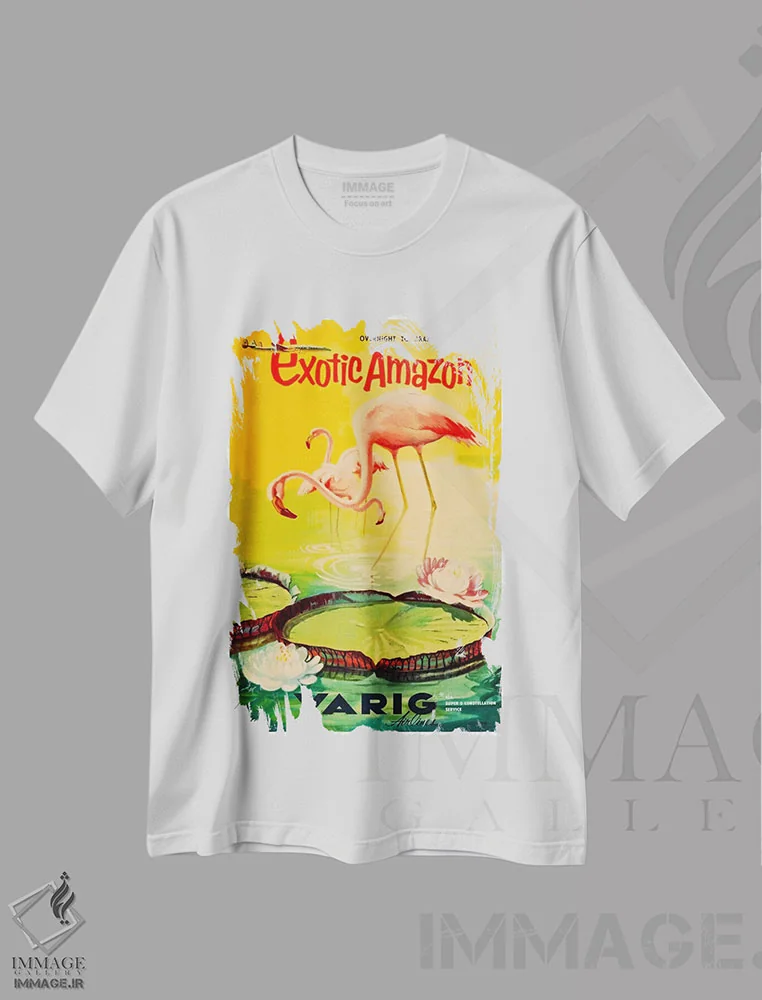 تیشرت سفید طرح دار آمازون شگفت انگیز، تزئینی اثر هنرمند ناشناس | immage.ir