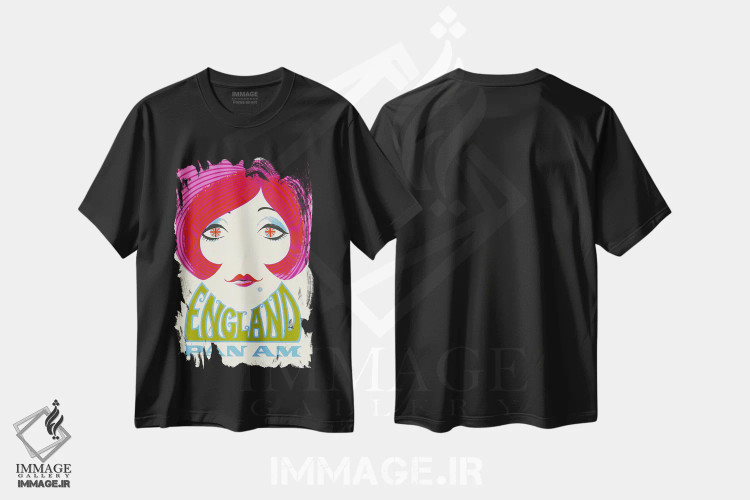 تیشرت مشکی طرح دار انگلستان، تایپوگرافی اثر هنرمند ناشناس | immage.ir