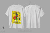 تیشرت سفید طرح دار پرواز با کلیپر به مکزیک با پان آمریکن، تایپوگرافی اثر هنرمند ناشناس | فروشگاه ایماژ