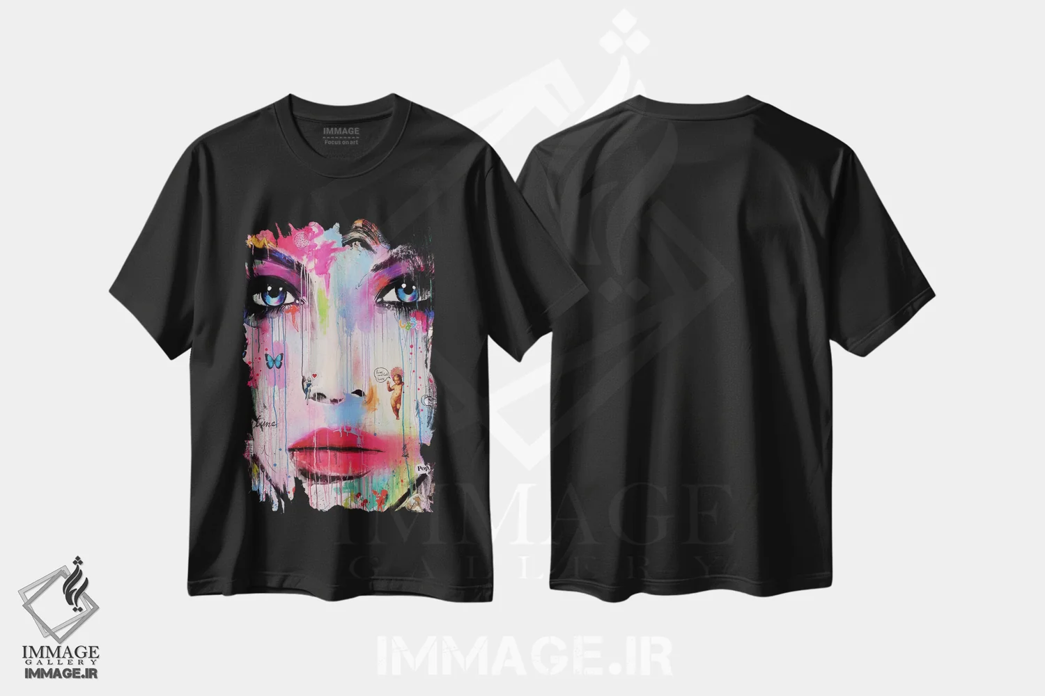 تیشرت مشکی طرح دار هرگز، هنر فاخر معاصر اثر لوی جوور | immage.ir