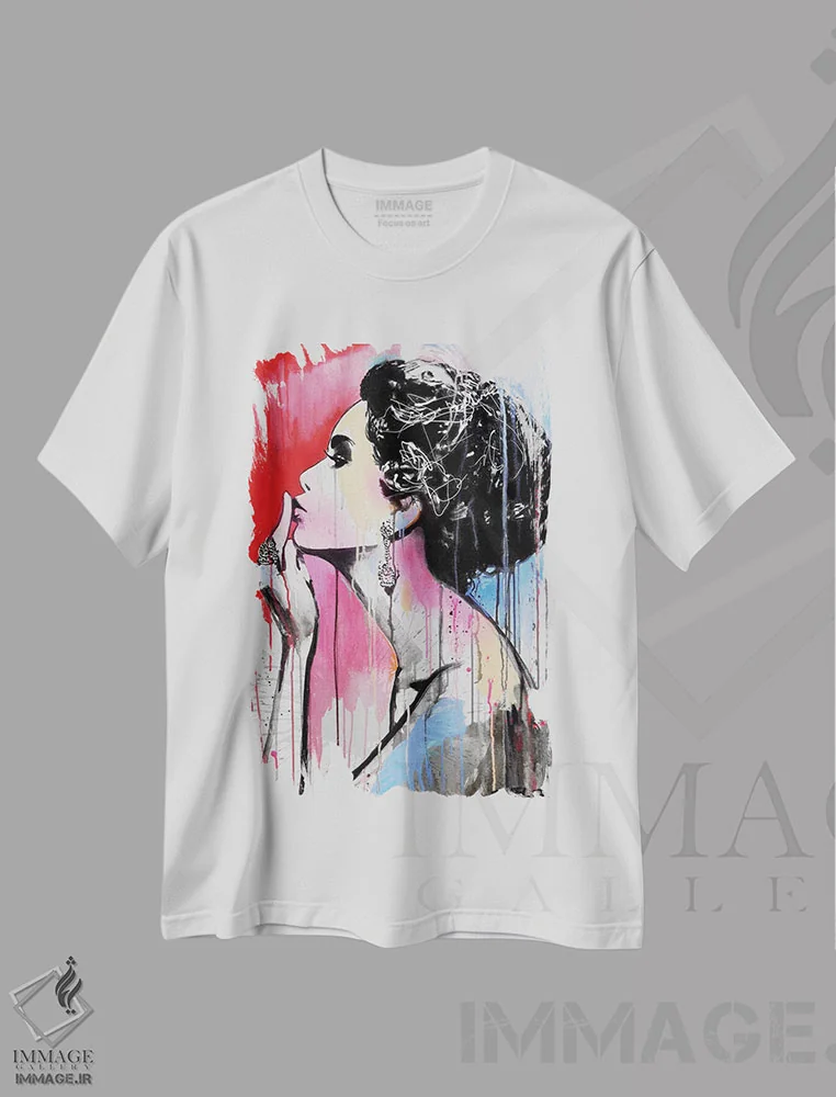 تیشرت سفید طرح دار امکان، هنر فاخر معاصر اثر لوی جوور | immage.ir