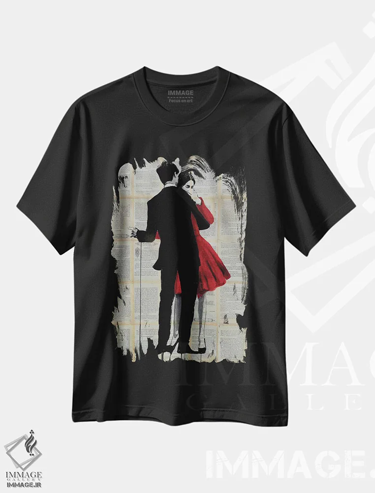 تیشرت مشکی طرح دار عشق واقعی، هنر فاخر معاصر اثر لوی جوور | فروشگاه ایماژ