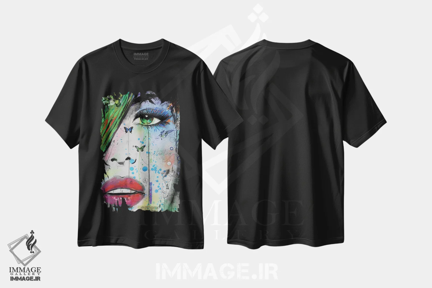 تیشرت مشکی طرح دار مرغ مینا، هنر فاخر معاصر اثر لوی جوور | immage.ir