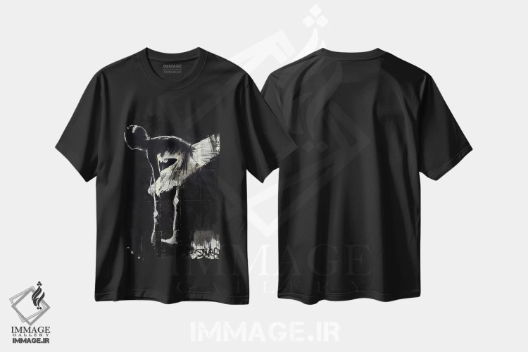 تیشرت مشکی طرح دار پایان نمایش، هنر فاخر معاصر اثر لوی جوور | immage.ir