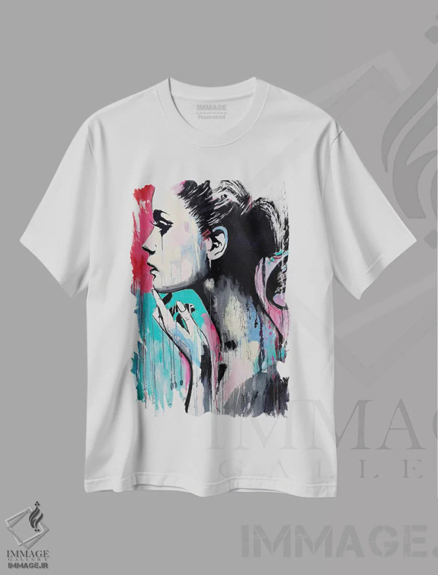 تیشرت سفید طرح دار شاید دوباره، هنر فاخر معاصر اثر لوی جوور | فروشگاه ایماژ
