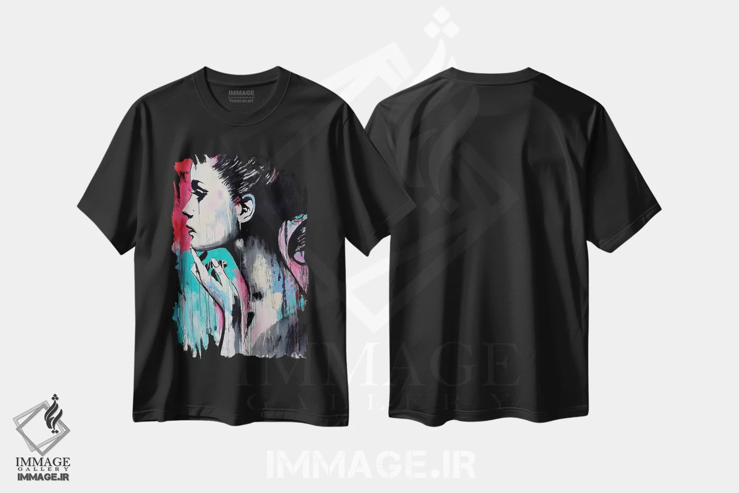 تیشرت مشکی طرح دار شاید دوباره، هنر فاخر معاصر اثر لوی جوور | immage.ir