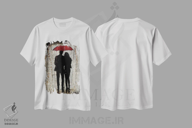 تیشرت سفید طرح دار یکی از روزهای بارانی، هنر فاخر معاصر اثر لوی جوور | immage.ir