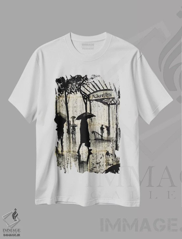 تیشرت سفید طرح دار کلان شهر، هنر فاخر معاصر اثر لوی جوور | فروشگاه ایماژ