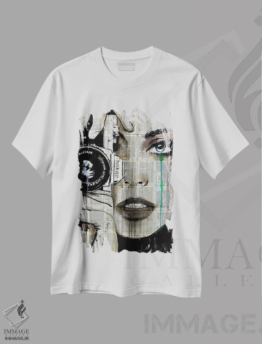 تیشرت سفید طرح دار بزرگ نمایی، هنر فاخر معاصر اثر لوی جوور | فروشگاه ایماژ