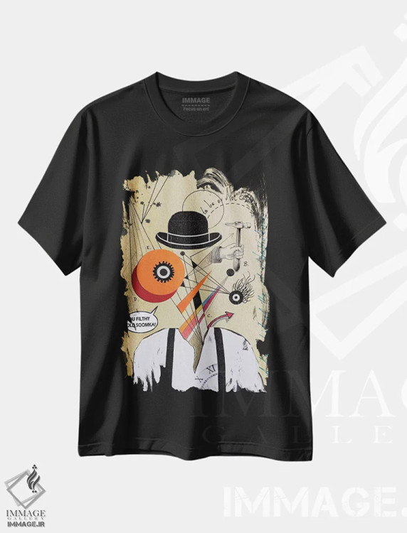 تیشرت مشکی طرح دار سوومکا مکانیکی، هنر فاخر معاصر اثر لوی جوور | فروشگاه ایماژ