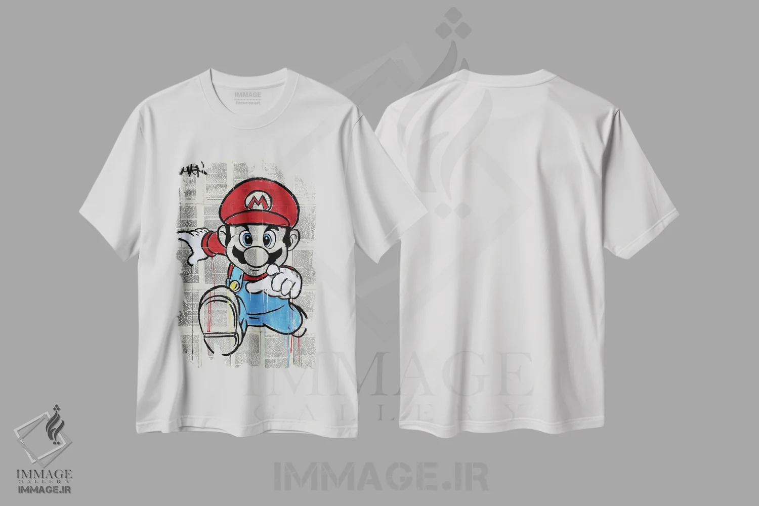 تیشرت سفید طرح دار ام، هنر فاخر معاصر اثر لوی جوور | فروشگاه ایماژ