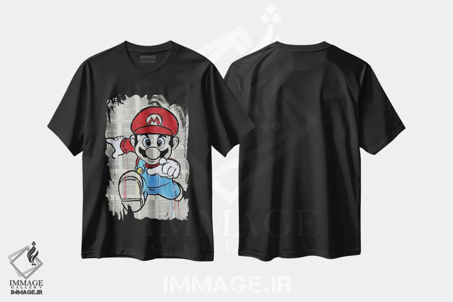 تیشرت مشکی طرح دار ام، هنر فاخر معاصر اثر لوی جوور | immage.ir