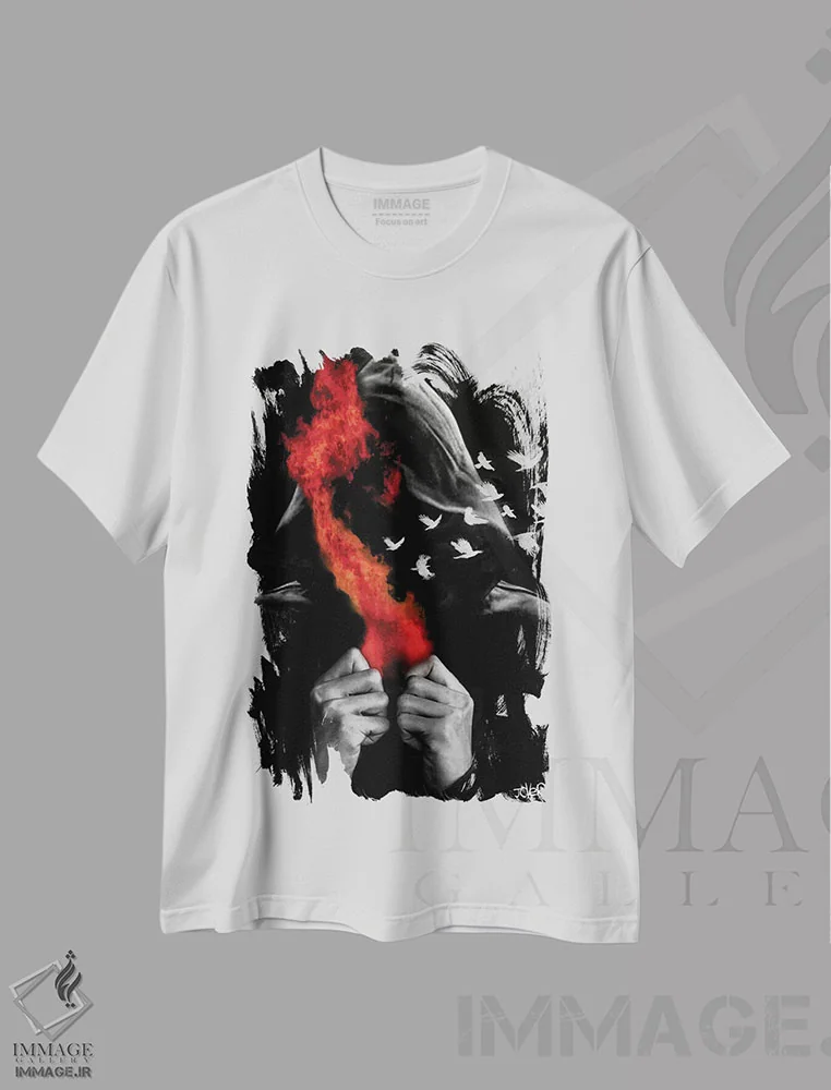 تیشرت سفید طرح دار کیمیاگری، هنر فاخر معاصر اثر لوی جوور | فروشگاه ایماژ