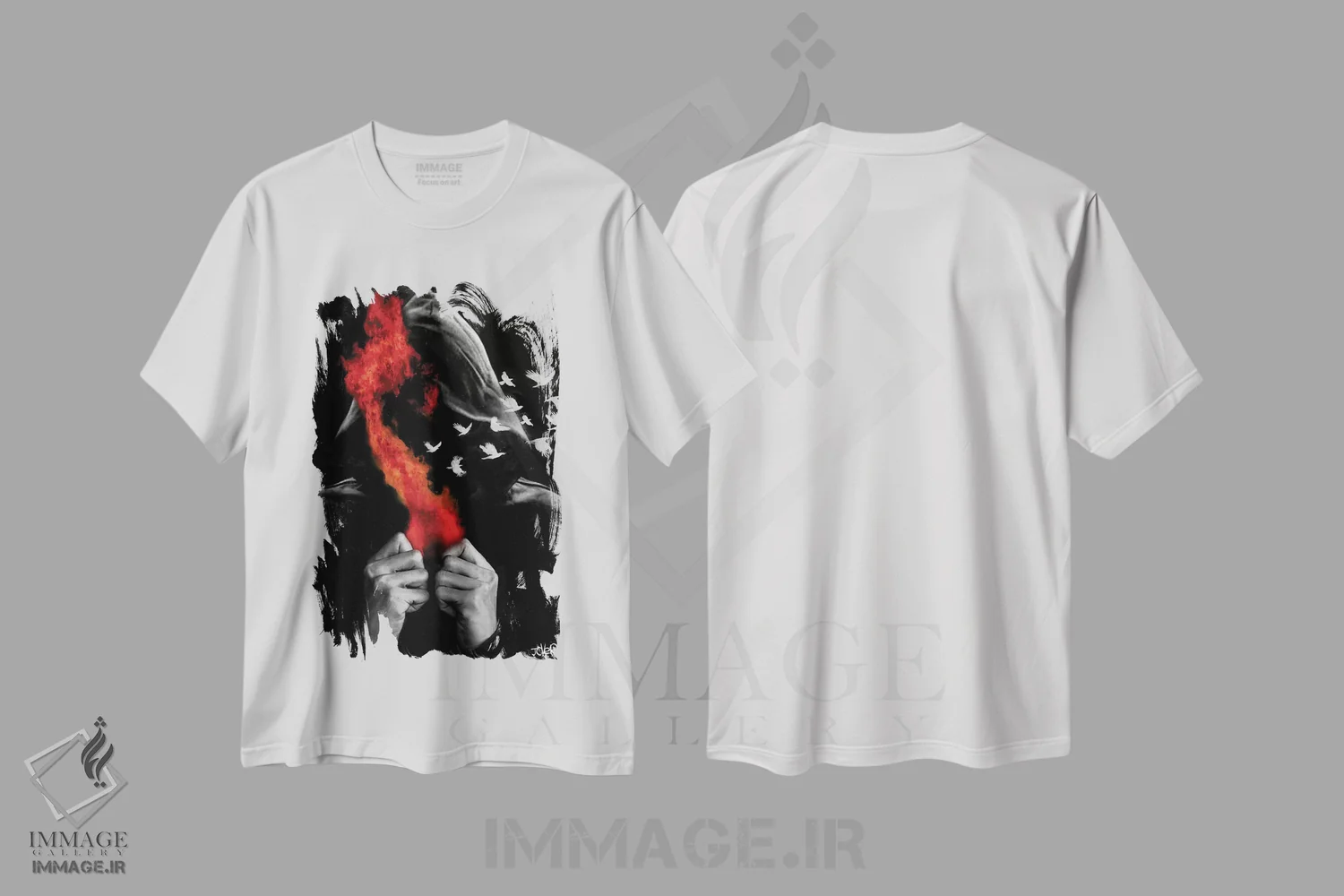 تیشرت سفید طرح دار کیمیاگری، هنر فاخر معاصر اثر لوی جوور | فروشگاه ایماژ