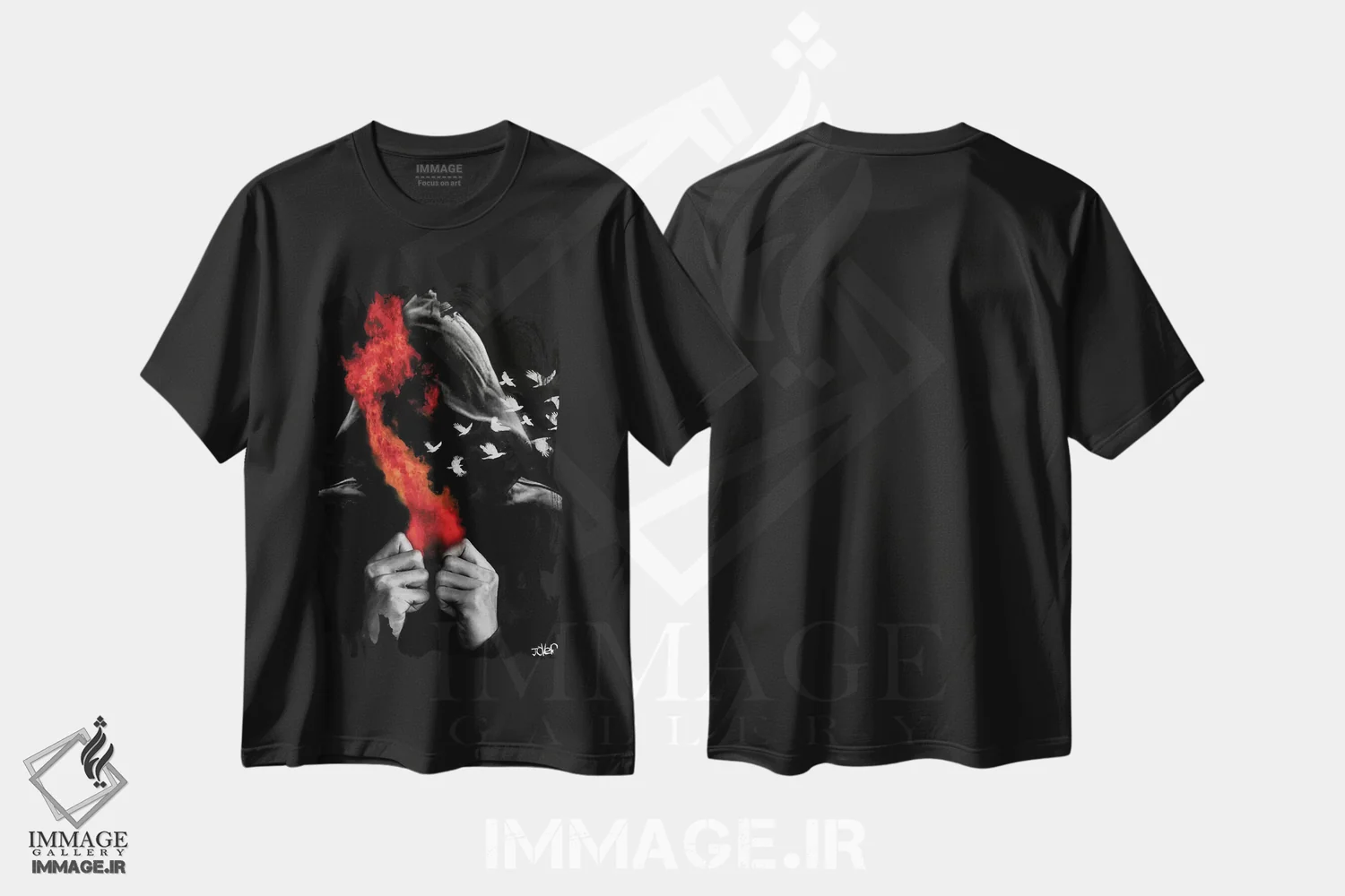 تیشرت مشکی طرح دار کیمیاگری، هنر فاخر معاصر اثر لوی جوور | immage.ir