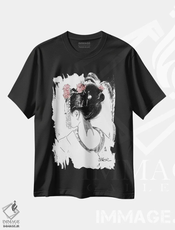 تیشرت مشکی طرح دار آتسوکو، هنر فاخر معاصر اثر لوی جوور | immage.ir