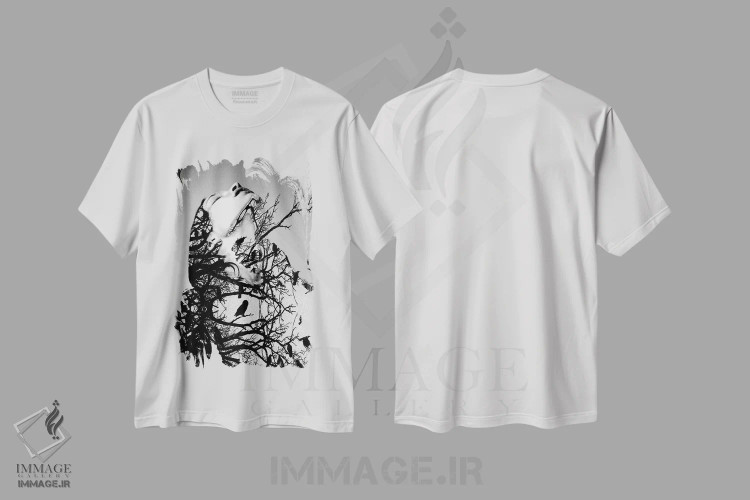 تیشرت سفید طرح دار پایین را نگاه نکن، هنر فاخر معاصر اثر لوی جوور | immage.ir