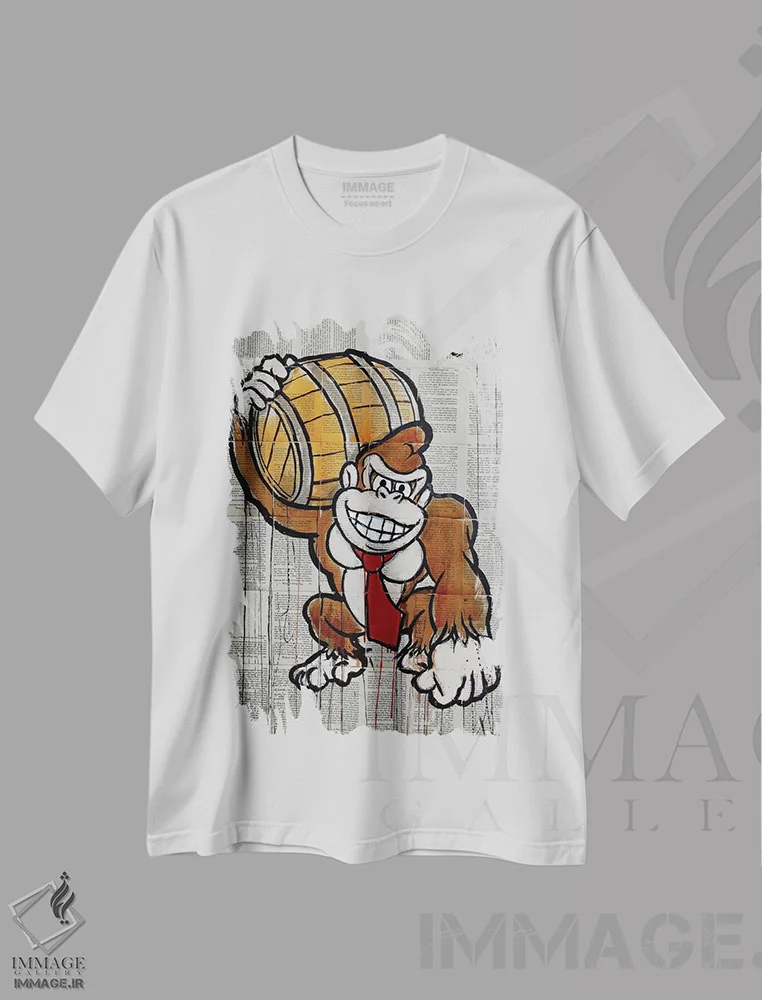 تیشرت سفید طرح دار دی. کونگ، هنر فاخر معاصر اثر لوی جوور | immage.ir