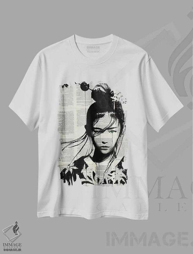 تیشرت سفید طرح دار نارومی، هنر فاخر معاصر اثر لوی جوور | فروشگاه ایماژ