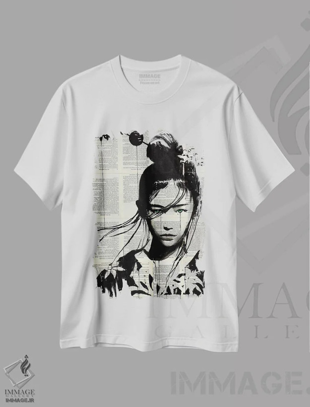 تیشرت سفید طرح دار نارومی، هنر فاخر معاصر اثر لوی جوور | فروشگاه ایماژ