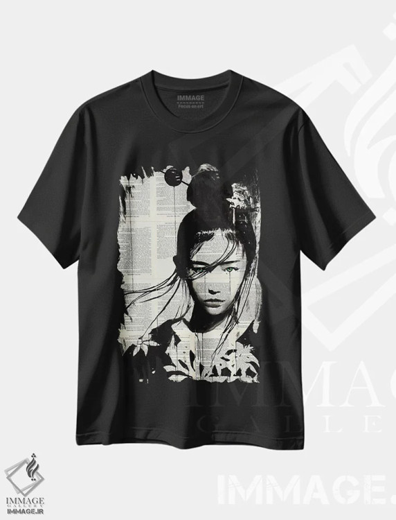 تیشرت مشکی طرح دار نارومی، هنر فاخر معاصر اثر لوی جوور | immage.ir