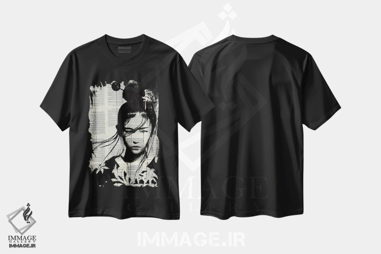 تیشرت مشکی طرح دار نارومی، هنر فاخر معاصر اثر لوی جوور | immage.ir