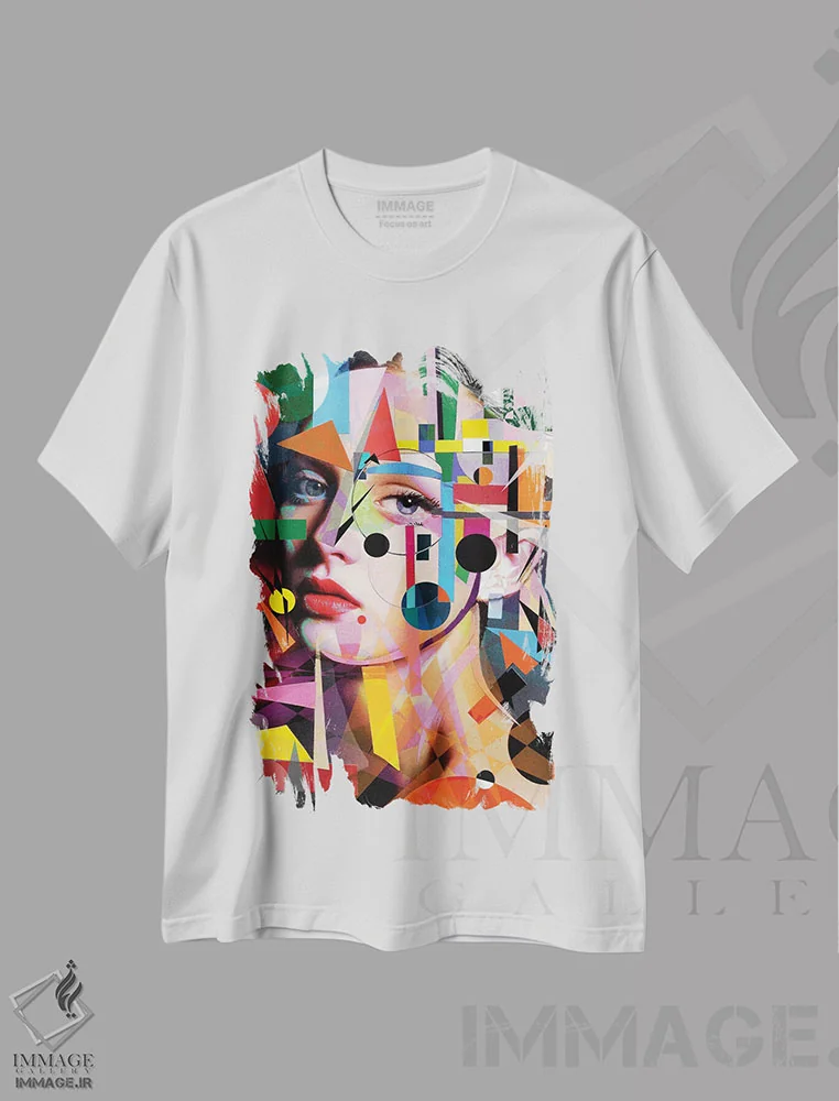 تیشرت سفید طرح دار او عاشق رنگ هاست، هنر فاخر معاصر اثر لوی جوور | immage.ir