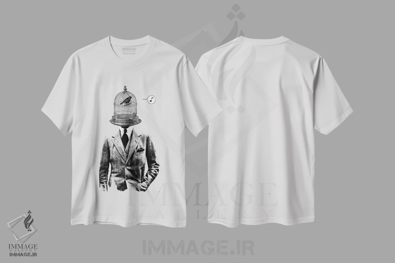 تیشرت سفید طرح دار پر و بال، هنر فاخر معاصر اثر لوی جوور | immage.ir