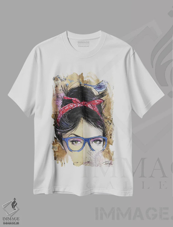 تیشرت سفید طرح دار رشته ها، هنر فاخر معاصر اثر لوی جوور | immage.ir