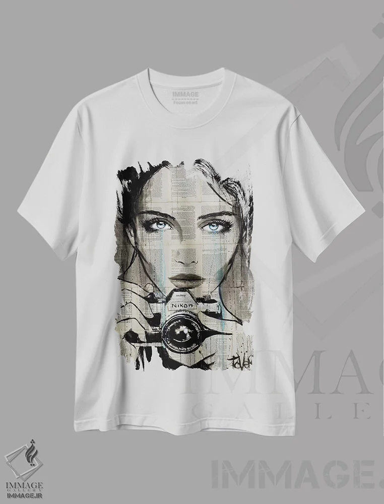 تیشرت سفید طرح دار تصور کن، هنر فاخر معاصر اثر لوی جوور | فروشگاه ایماژ