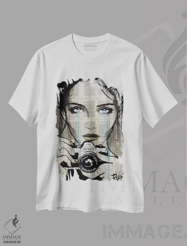 تیشرت سفید طرح دار تصور کن، هنر فاخر معاصر اثر لوی جوور | فروشگاه ایماژ