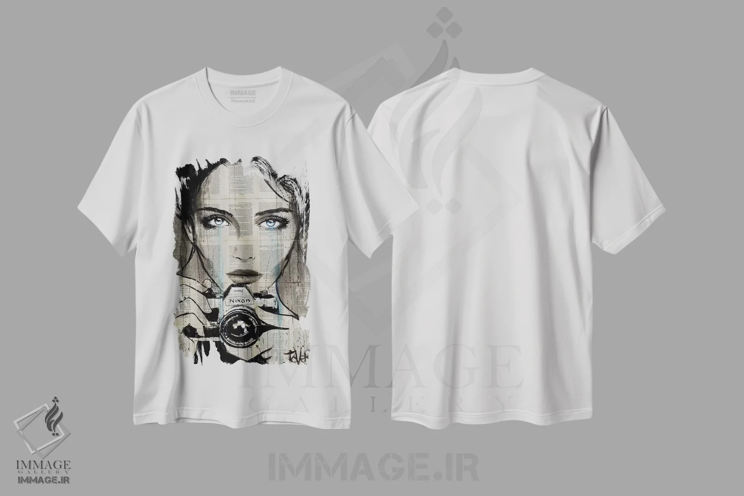 تیشرت سفید طرح دار تصور کن، هنر فاخر معاصر اثر لوی جوور | فروشگاه ایماژ