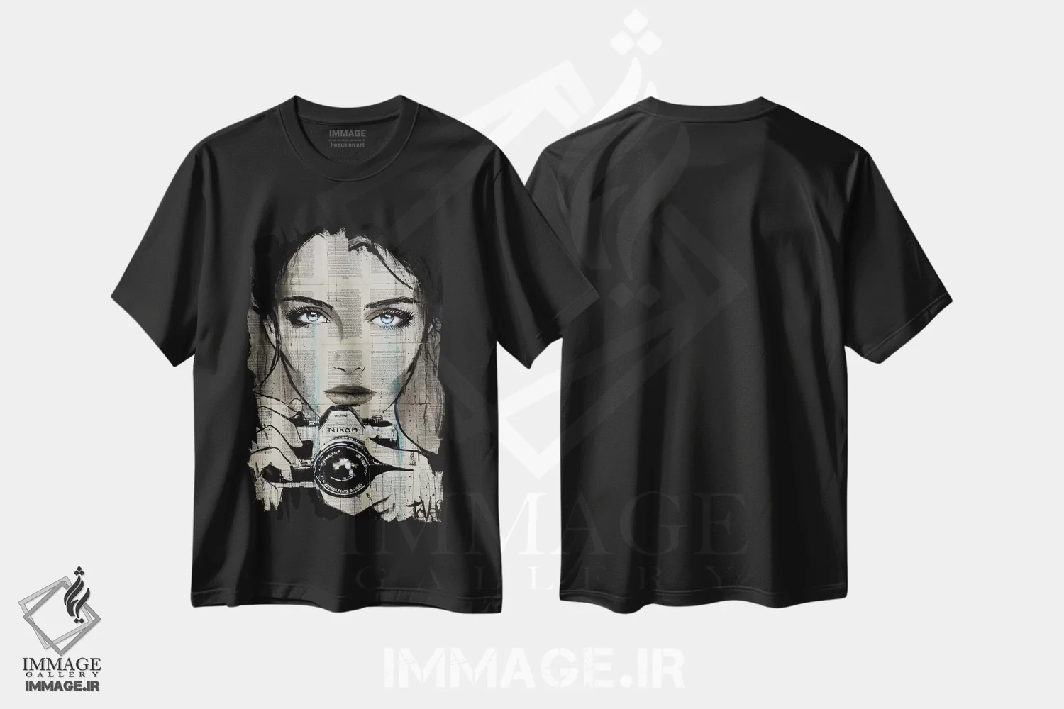 تیشرت مشکی طرح دار تصور کن، هنر فاخر معاصر اثر لوی جوور | immage.ir