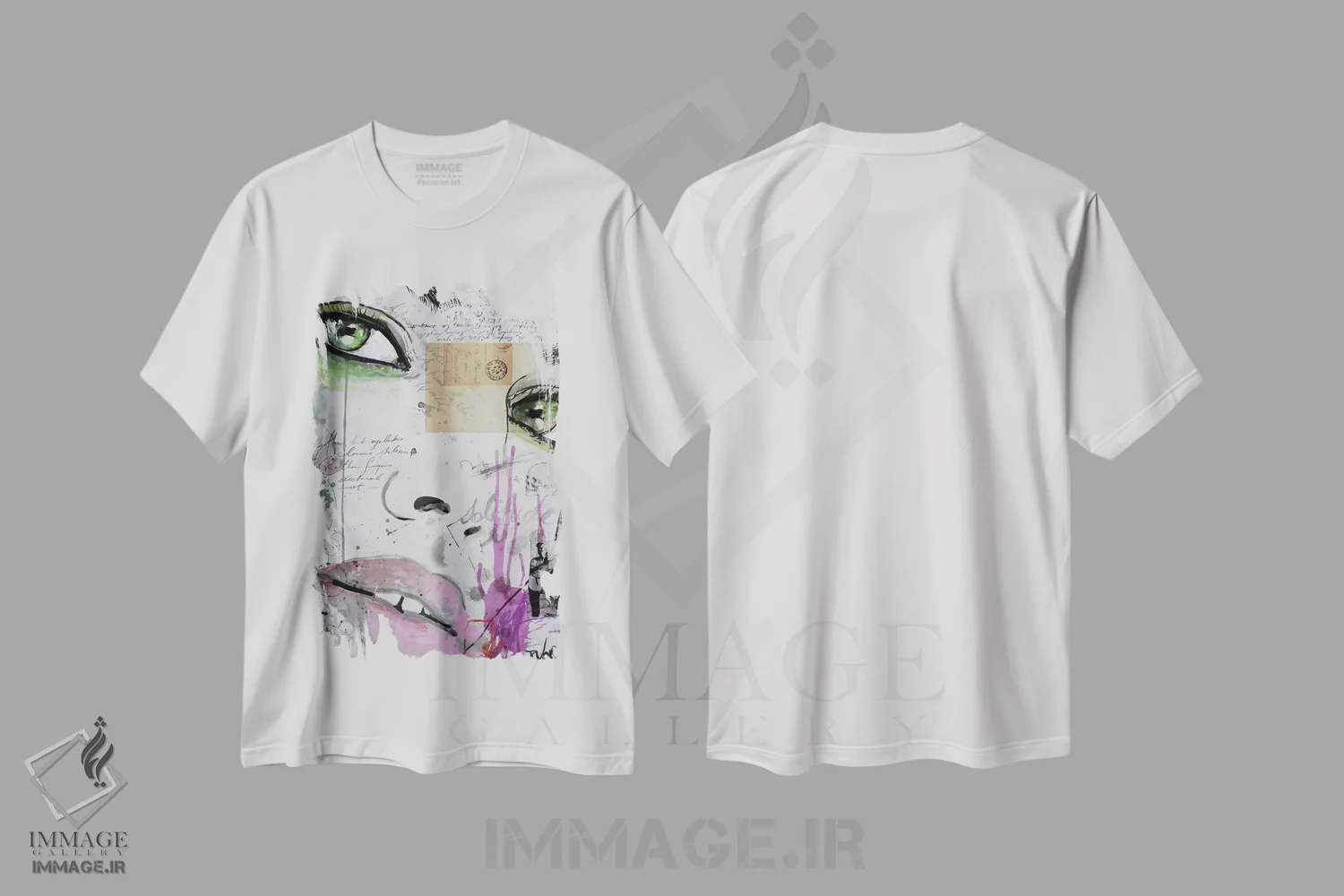 تیشرت سفید طرح دار ریتم رؤیاها، هنر فاخر معاصر اثر لوی جوور | immage.ir