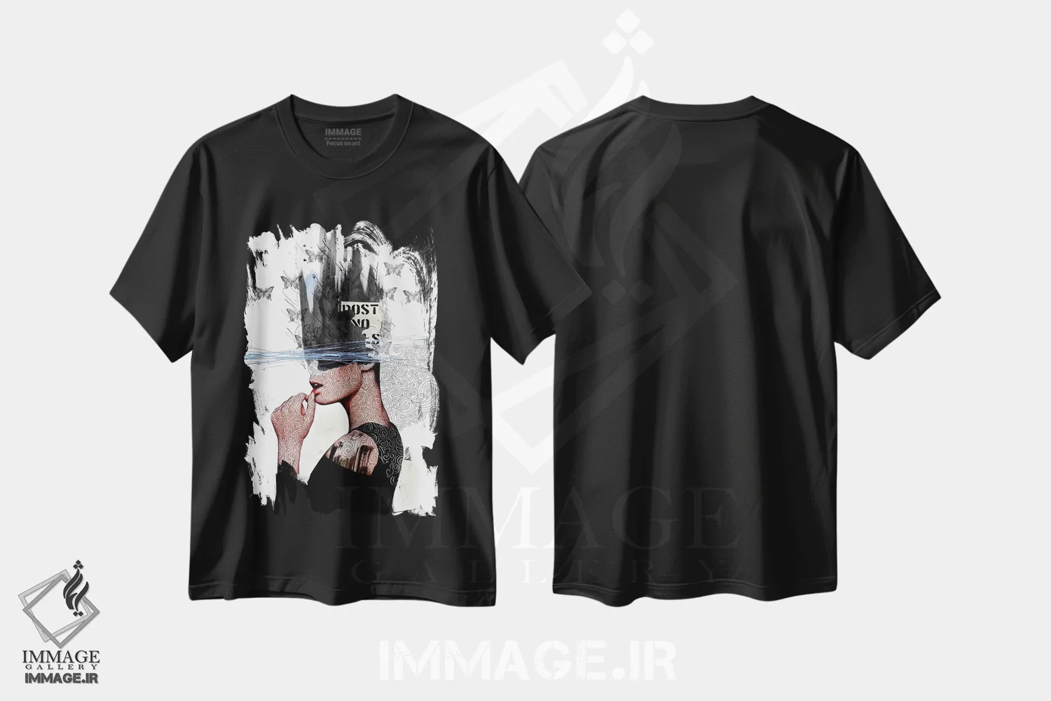 تیشرت مشکی طرح دار هزارتو، هنر فاخر معاصر اثر لوی جوور | immage.ir