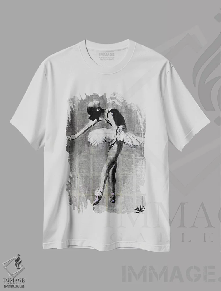 تیشرت سفید طرح دار بهترین لحظه او، هنر فاخر معاصر اثر لوی جوور | فروشگاه ایماژ
