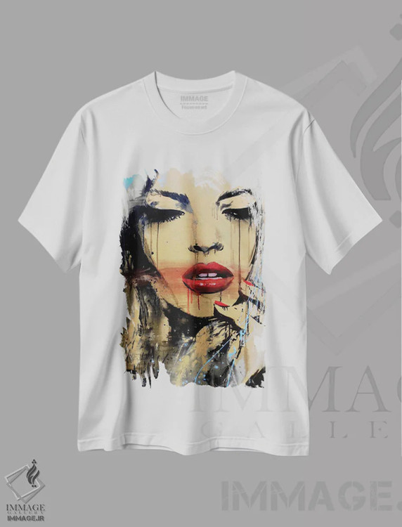 تیشرت سفید طرح دار درخشش، هنر فاخر معاصر اثر لوی جوور | immage.ir