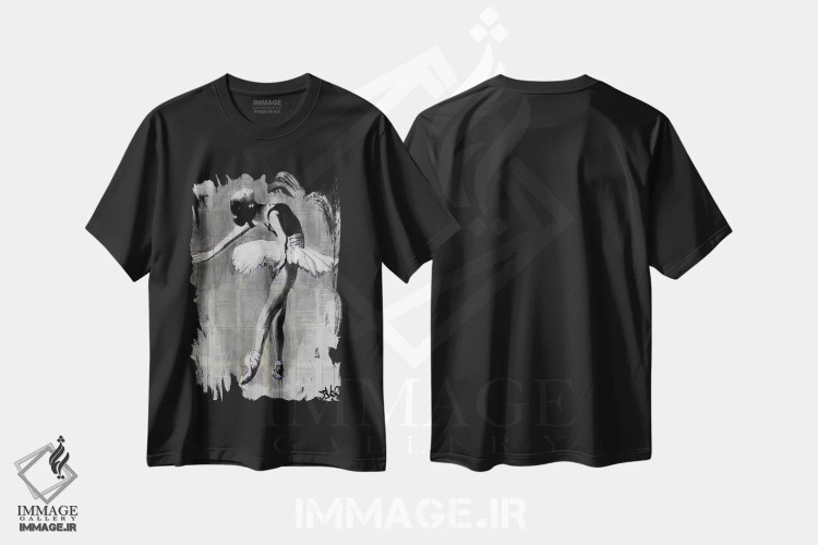 تیشرت مشکی طرح دار بهترین لحظه او، هنر فاخر معاصر اثر لوی جوور | immage.ir
